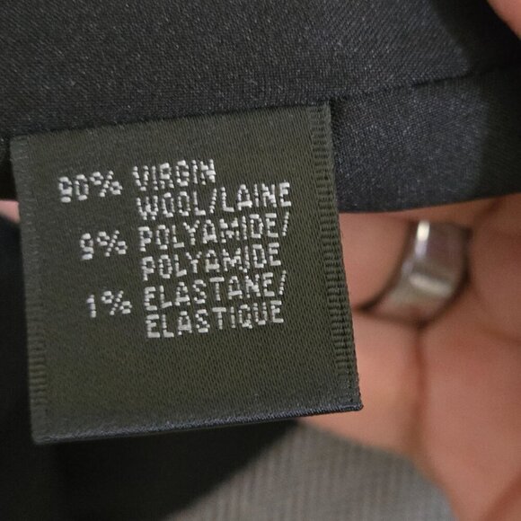 Lafayette 148 Herringbone Wool Slight Asymmetric Gray Blazer Size 4 - Picture 6 of 6